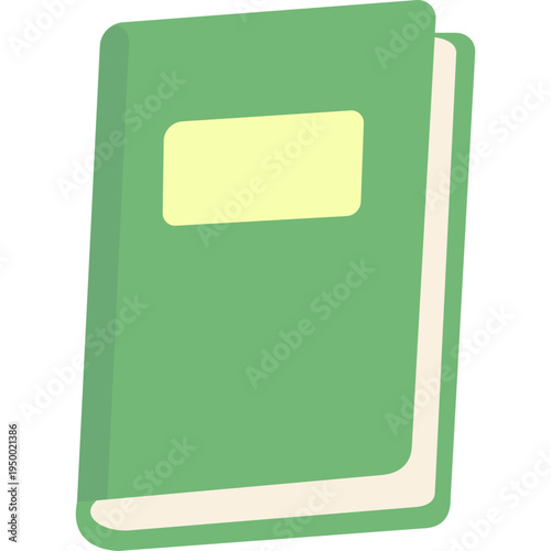Green notebook icon for note-taking, school assignments, journaling, study sessions, educational planning, classroom activities, academic writing, or student organization and essential learning docume