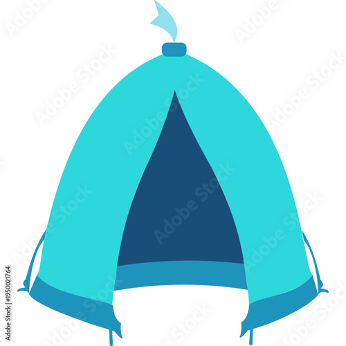 Blue tent icon for outdoor education, camping trips, school field studies, science exploration, adventure learning, or geography classes teaching about shelter and野外 survival skills.