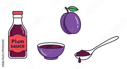 Plum Sauce Line art vector clean artistic abstract color