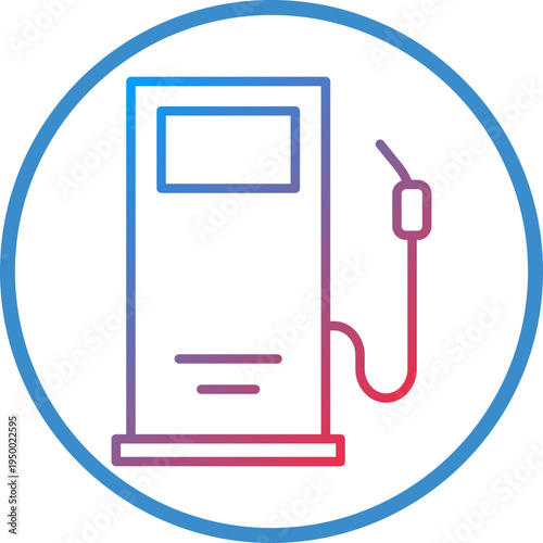 Petrol Station Line Icon Style