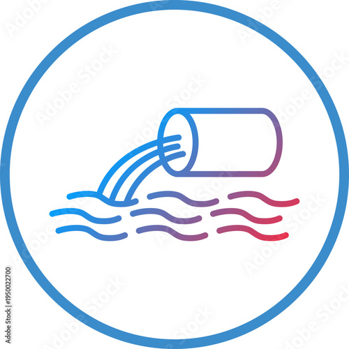 Waste Water Line Icon Style