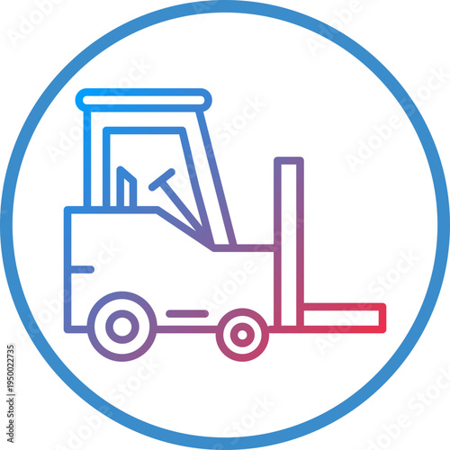 Forklift Line Icon Style