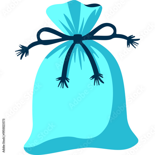 Blue drawstring bag icon for school storage, gym equipment, sports gear, PE class, student supplies, or organizational needs in educational settings.