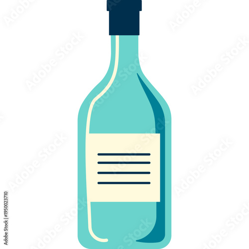 Teal water bottle icon for hydration, health, school lunches, sports activities, or promoting healthy drinking habits and wellness.