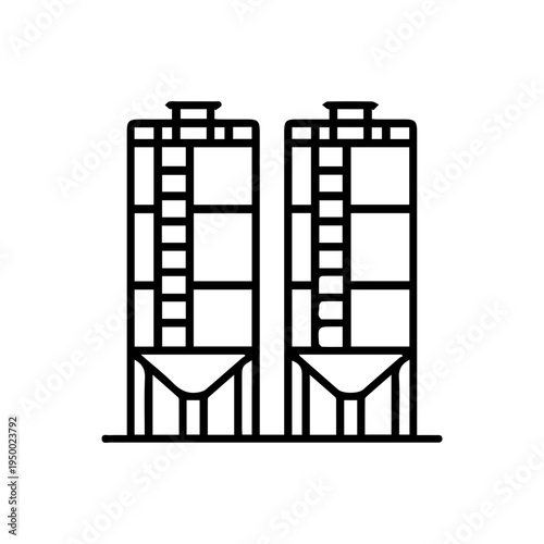 Industrial silos icon
