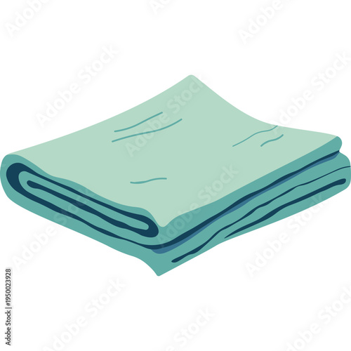 Mint green folded towel icon ideal for gym class, hygiene, sports, or school wellness programs and educational materials.