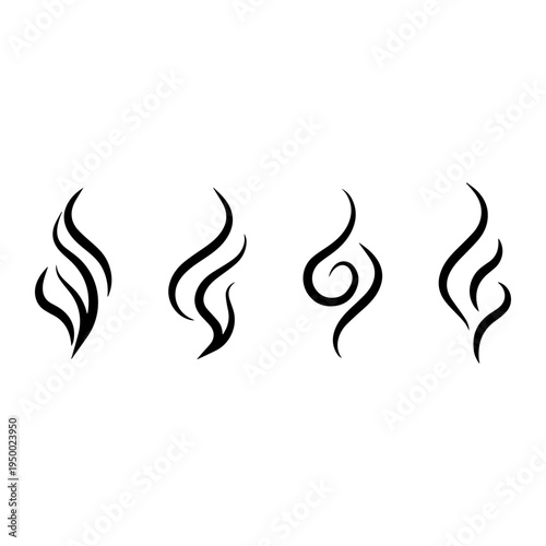 Minimalist Fire and Smoke Graphic Icons.