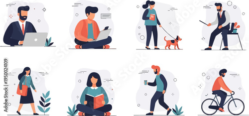 Diverse people engaged in various daily activities, work, and leisure (2)