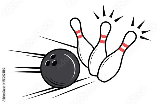 Bowling, goal icon featuring bowling pin and ball symbol, sports achievement and target concept, modern flat vector illustration for bowling clubs, tournaments, apps, websites, and sports design