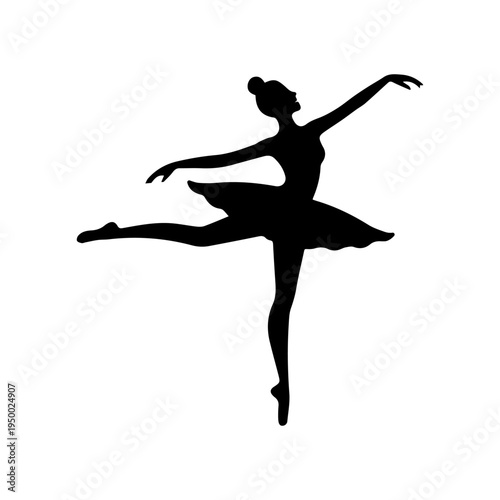Elegant Ballet Dancer Silhouette Design.
