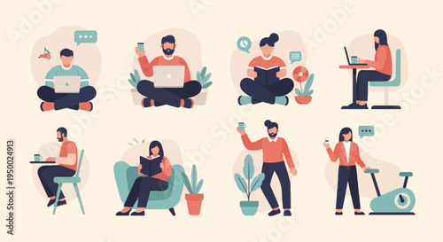 Diverse people engaged in various leisure and work activities (1)