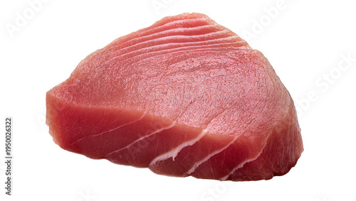 Картината върху платно Isolated fresh uncooked tuna loin steak with rich red color for delicious seafood meal