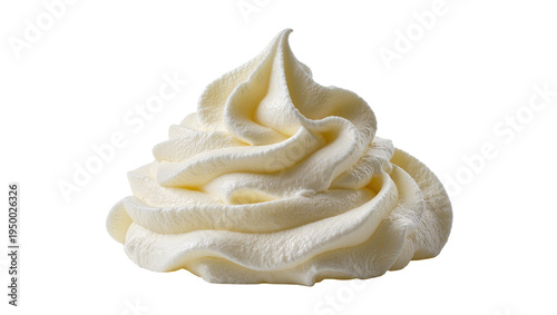 Foto Isolated creamy white whipped cream swirl on a clean plain background, delicious