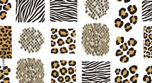 Animal Print Pattern Featuring Leopard and Zebra Designs in Bold Colors for Fashion, Textiles, and Home Décor