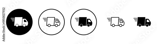 Delivery truck icon vector. Delivery truck sign and symbol. Shipping fast delivery icon
