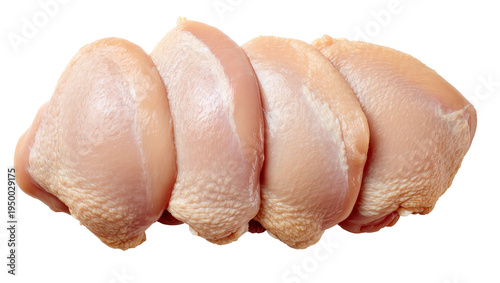 Obraz na plátně Isolated four raw boneless skinless chicken breasts, fresh poultry meat ready fo