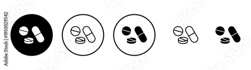 Pills icon vector. capsule icon. Drug sign and symbol