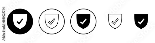 Shield check mark icon vector. Protection approve sign. Insurance icon