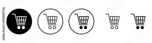 Shopping icon vector. Shopping cart sign and symbol. Trolley icon
