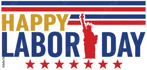 Happy labor day celebration with patriotic theme