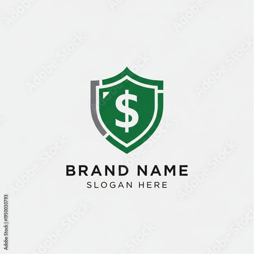 Financial Security Shield with Dollar Symbol Logo.