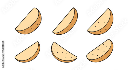 Potato Wedges Line art vector modern vibrant abstract color illustration