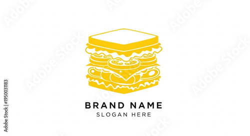 Delicious layered sandwich logo design illustration.