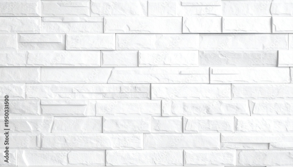 Fototapeta premium A staggered white wall of glossy panels reflects subtle light, symbolizing structure, clarity, and the modern harmony of design, texture, and architectural rhythm.