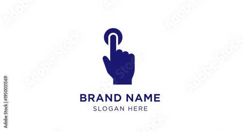 Digital hand cursor icon pressing a button for online interaction.