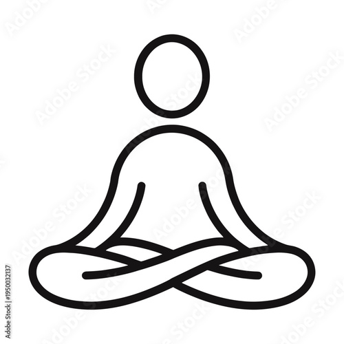 Vector of a person in a meditative pose with crossed legs