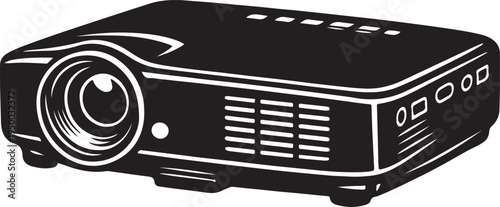 compact projector silhouette vector art illustration