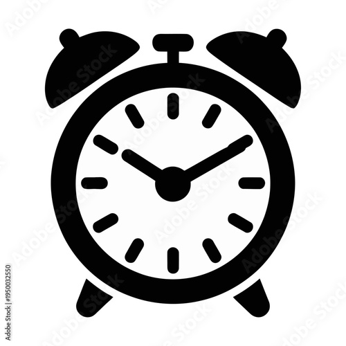 Vector of an alarm clock with two bells on top