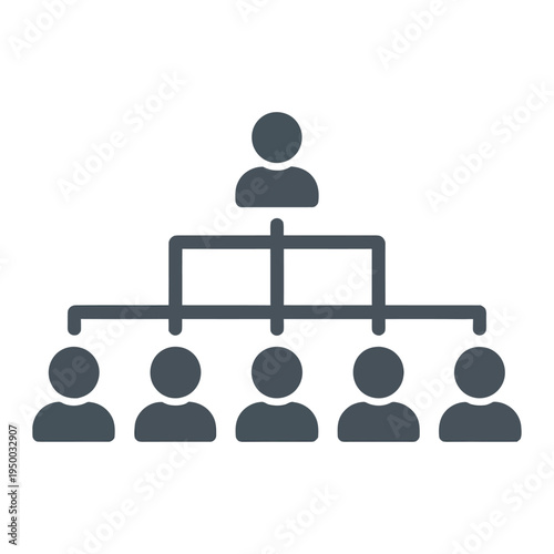 Vector of a hierarchical organizational structure with a leader and team members