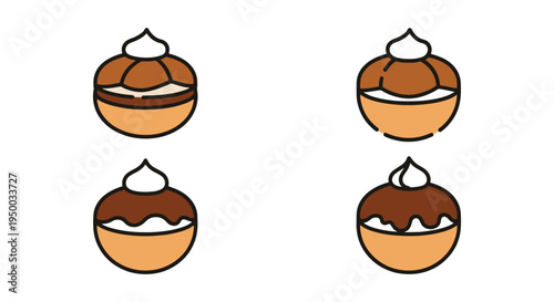 Profiteroles Line art vector modern abstract artistic illustration