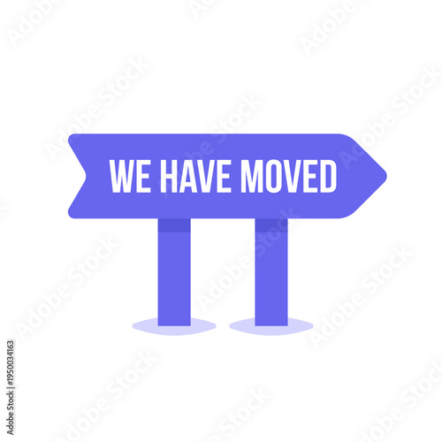 purple stand with plank like we have moved text