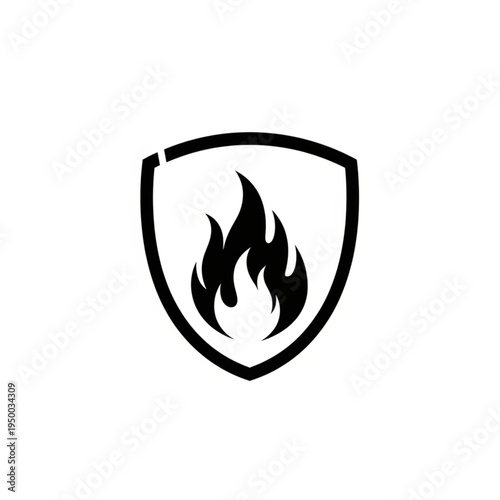 Fire shield icon representing safety and protection from flames.