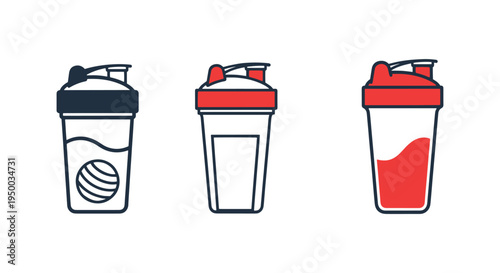 Protein Shake Bottle Line art modern smooth abstract illustration