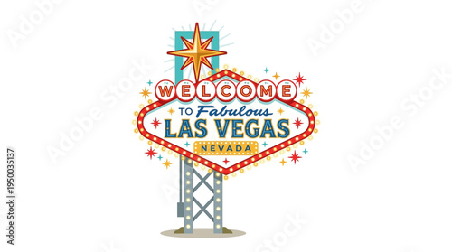 Iconic illuminated welcome sign for Las Vegas, Nevada, a vibrant city known for its entertainment and casinos