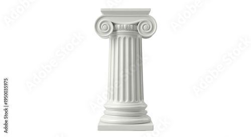 Tableau sur toile Classical white ionic column pedestal on transparent background