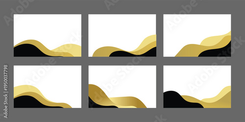Luxury Gold Black Wave Background, Elegant Website Banner, Business Header Footer