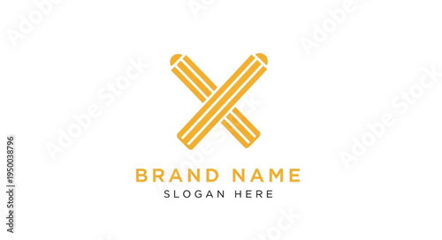 Golden Letter X Logo Design Brand Name Slogan.