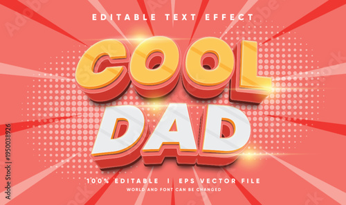 Cool dad text effect editable vintage