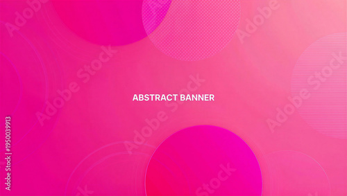 Vibrant Pink and Magenta Abstract Circles Background with Geometric Patterns