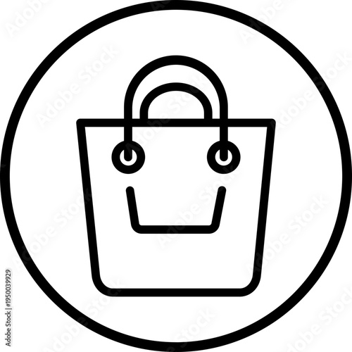 Shopping Bag Line Icon Style