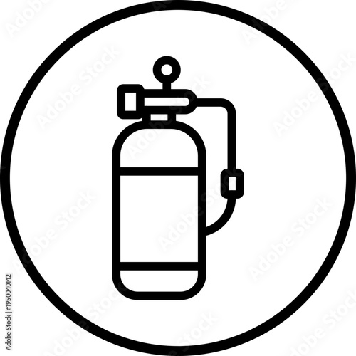 Oxygen Tank Line Icon Style