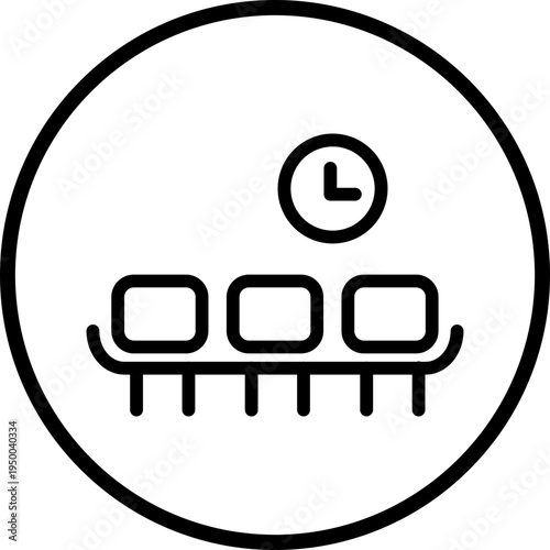 Waiting Room Line Icon Style
