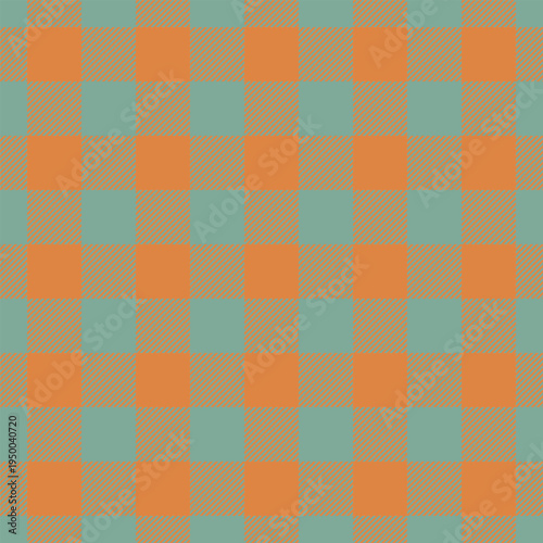 Podium check seamless textile, new york fabric background plaid. Popular texture tartan vector pattern in pastel and orange colors.