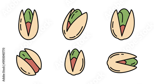 Organic Pistachios Line art creative contemporary abstract illustration