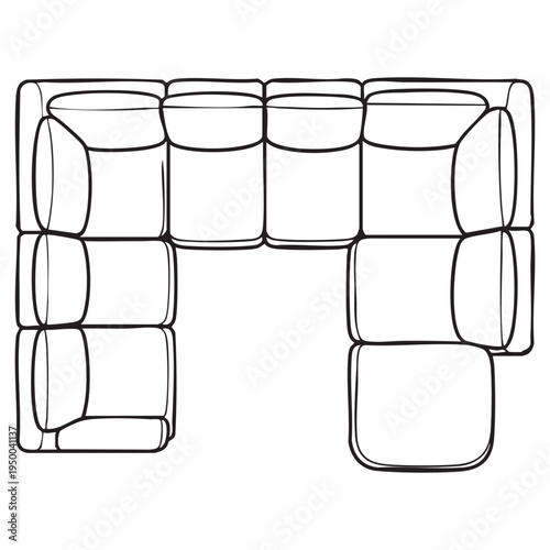 Sectional sofa with multiple cushions in a modular arrangement modular sofa furniture