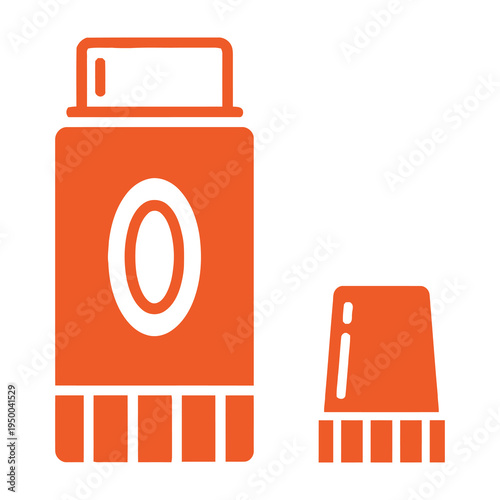 Large and small orange usb flash drives on white background symbolizing data storage and technology
